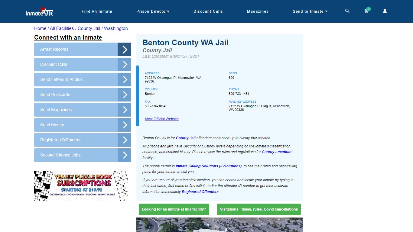 Benton County WA Jail - Inmate Locator - Kennewick, WA