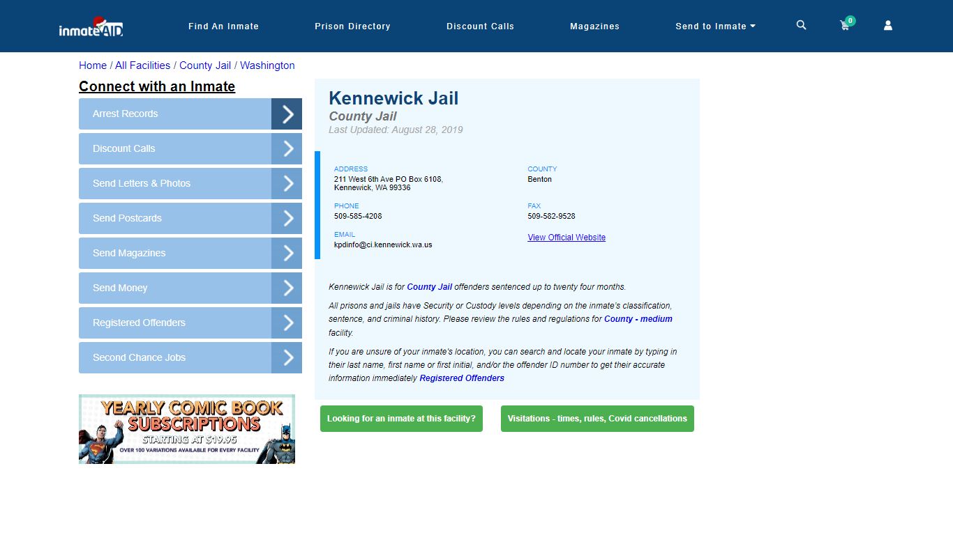 Kennewick Jail - Inmate Locator - Kennewick, WA